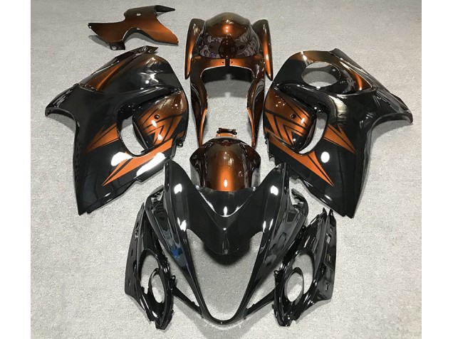 2008-2019 Gloss Black and Deep Orange Suzuki GSXR 1300 Fairings 2008-2019 Gloss Black and Deep Orange Suzuki GSXR 1300 Fairings