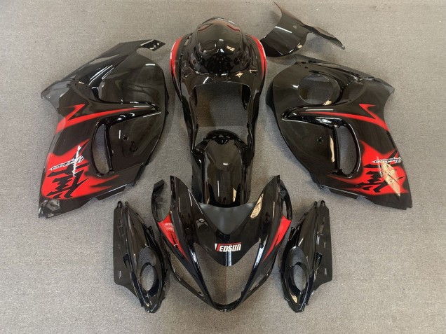 2008-2019 Gloss Black with Red Suzuki GSXR 1300 Fairings 2008-2019 Gloss Black with Red Suzuki GSXR 1300 Fairings