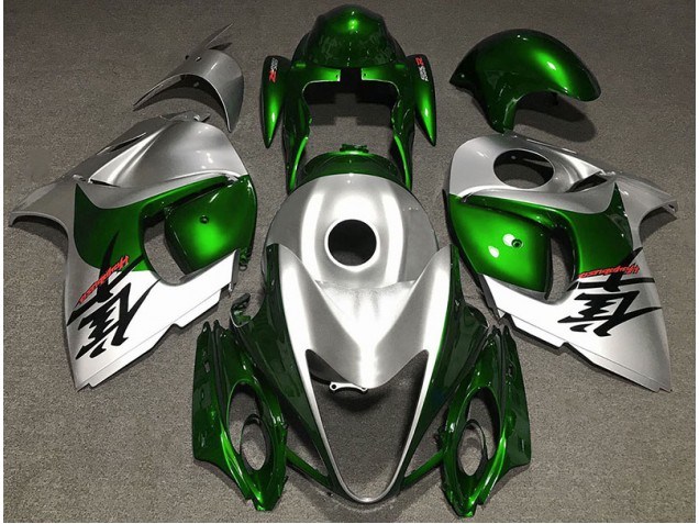 2008-2019 Gloss Green and Silver Suzuki GSXR 1300 Fairings 2008-2019 Gloss Green and Silver Suzuki GSXR 1300 Fairings