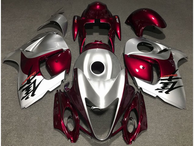 2008-2019 Gloss Red and Silver Suzuki GSXR 1300 Fairings 2008-2019 Gloss Red and Silver Suzuki GSXR 1300 Fairings