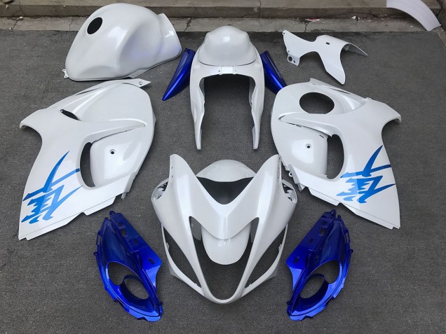 2008-2019 Gloss White & Blue Suzuki GSXR 1300 Fairings 2008-2019 Gloss White & Blue Suzuki GSXR 1300 Fairings