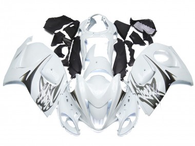 2008-2019 Gloss White with Silver Style Suzuki GSXR 1300 Fairings