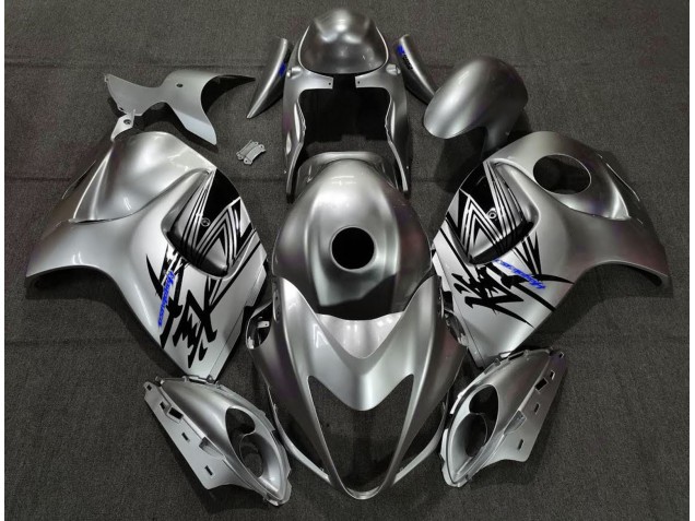 2008-2019 Liquid Silver & Blue Suzuki GSXR 1300 Fairings 2008-2019 Liquid Silver & Blue Suzuki GSXR 1300 Fairings