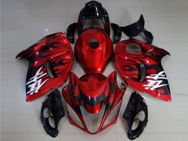 2008-2019 Vibrant Red & Flame Suzuki GSXR 1300 Fairings