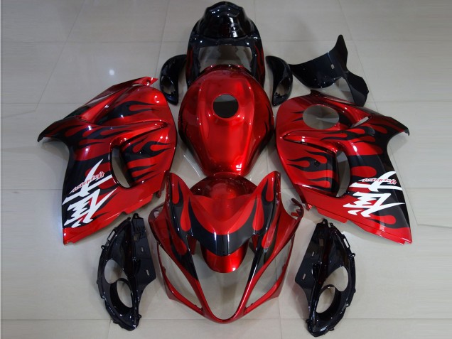 2008-2019 Vibrant Red & Flame Suzuki GSXR 1300 Fairings 2008-2019 Vibrant Red & Flame Suzuki GSXR 1300 Fairings