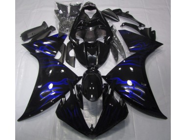 2009-2012 Black & Blue Flame Yamaha R1 Fairings