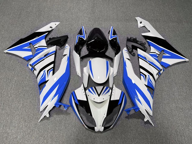 2009-2012 Blue White and Black Zag Kawasaki ZX6R Fairings 2009-2012 Blue White and Black Zag Kawasaki ZX6R Fairings