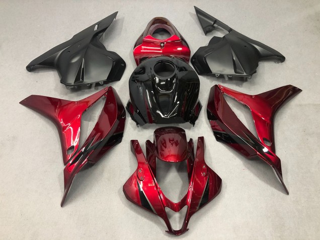 2009-2012 Deep Red with Black Honda CBR600RR Fairings 2009-2012 Deep Red with Black Honda CBR600RR Fairings