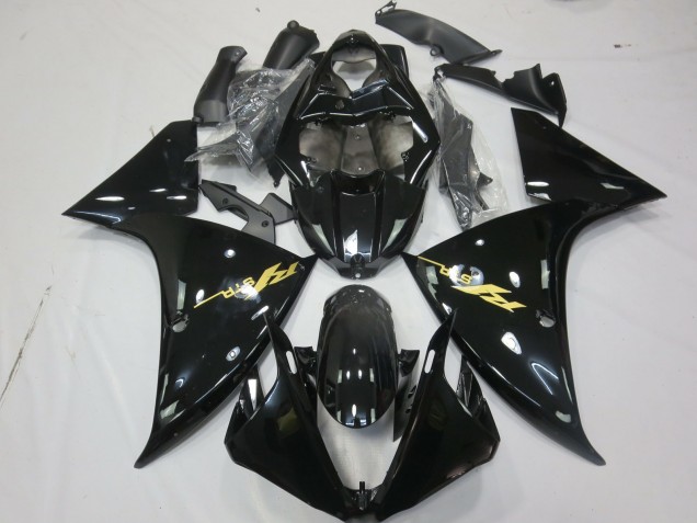 2009-2012 Gloss Black Gold Yamaha R1 Fairings 2009-2012 Gloss Black Gold Yamaha R1 Fairings