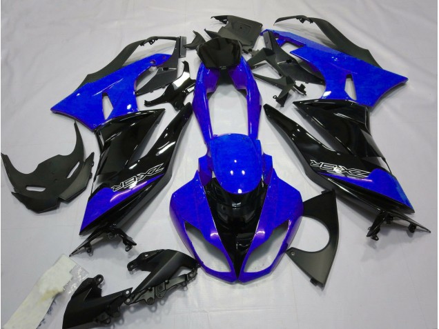 2009-2012 Gloss Blue and Black Kawasaki ZX6R Fairings 2009-2012 Gloss Blue and Black Kawasaki ZX6R Fairings