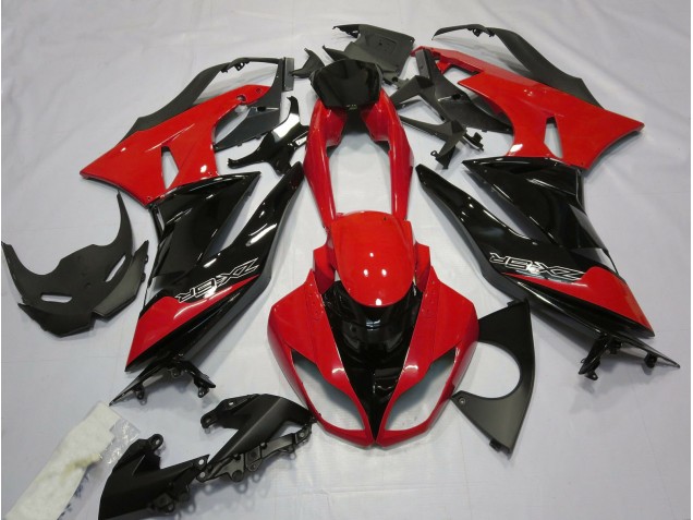 2009-2012 Gloss Red and Black Kawasaki ZX6R Fairings