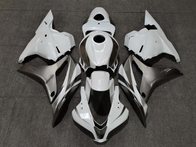 2009-2012 Gloss White and Silver Honda CBR600RR Fairings