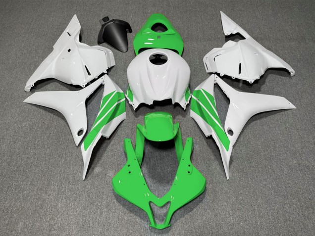 2009-2012 Green and White Side Stripe Honda CBR600RR Fairings