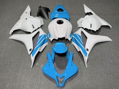 2009-2012 Light Blue and White Side Stripe Honda CBR600RR Fairings