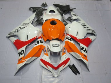 2009-2012 Light Orange and White Repsol Honda CBR600RR Fairings