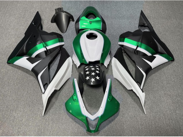 2009-2012 Matte Black and Green Star Honda CBR600RR Fairings