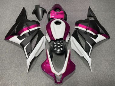 2009-2012 Matte Black and Pink Star Honda CBR600RR Fairings