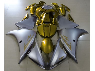 2009-2012 Matte Silver & Gold Yamaha R1 Fairings