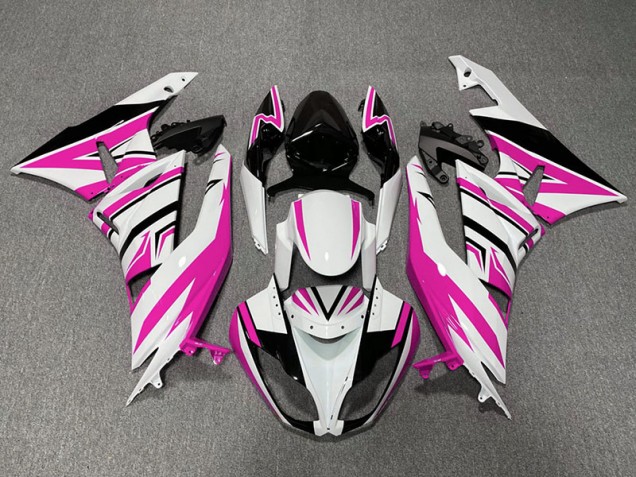 2009-2012 Pink White and Black Zag Kawasaki ZX6R Fairings 2009-2012 Pink White and Black Zag Kawasaki ZX6R Fairings