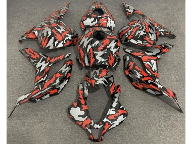 2009-2012 Red Grey Camo Honda CBR600RR Fairings