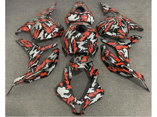 2009-2012 Red Grey Camo Honda CBR600RR Fairings