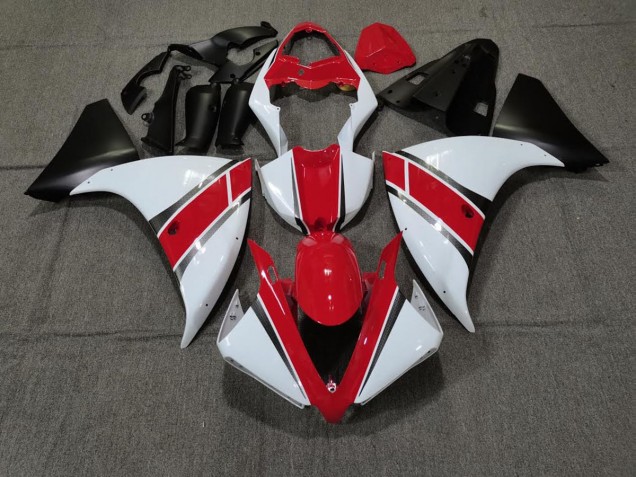 2009-2012 Red White Yamaha R1 Fairings 2009-2012 Red White Yamaha R1 Fairings