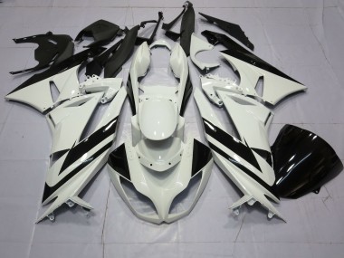 2009-2012 Special White Black Kawasaki ZX6R Fairings