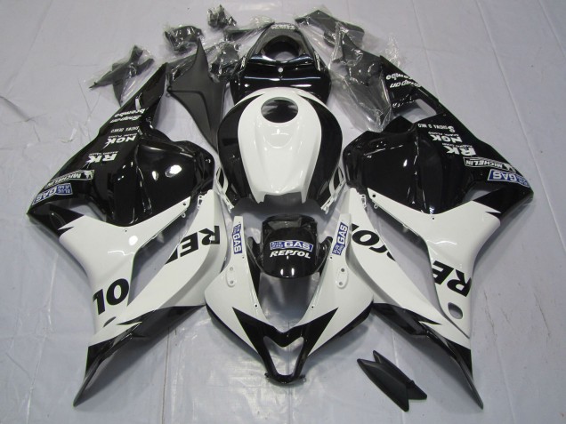 2009-2012 White and Black Repsol Honda CBR600RR Fairings