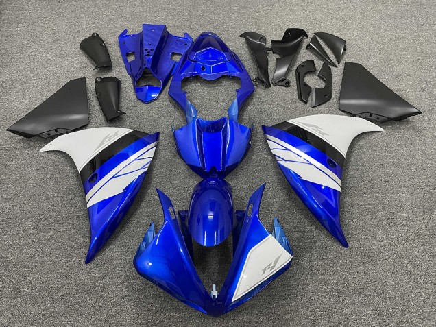 2009-2012 White and Blue Gloss with Black Lowers Yamaha R1 Fairings