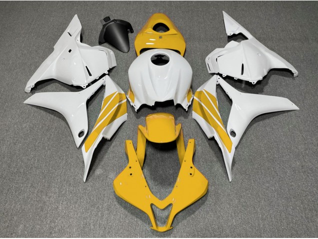 2009-2012 Yellow and White Side Stripe Honda CBR600RR Fairings