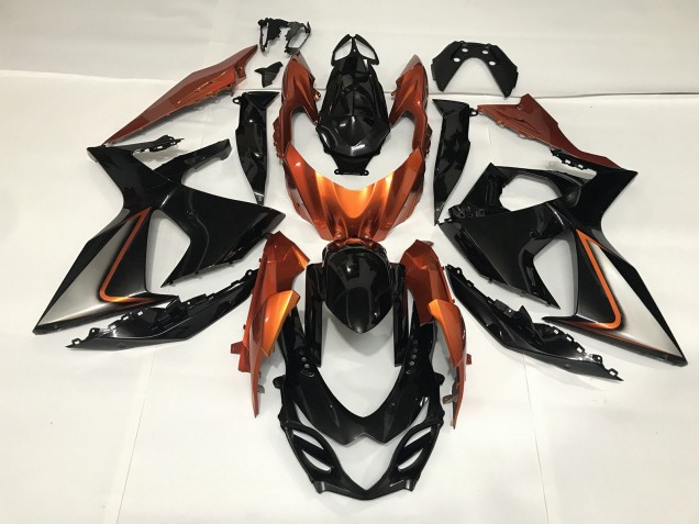 2009-2016 Gloss Black and Shiny Orange Suzuki GSXR 1000 Fairings 2009-2016 Gloss Black and Shiny Orange Suzuki GSXR 1000 Fairings