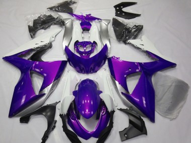 2009-2016 Gloss Purple & White Suzuki GSXR 1000 Fairings