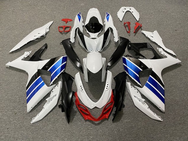2009-2016 Gloss White Blue Black and Red Suzuki GSXR 1000 Fairings 2009-2016 Gloss White Blue Black and Red Suzuki GSXR 1000 Fairings