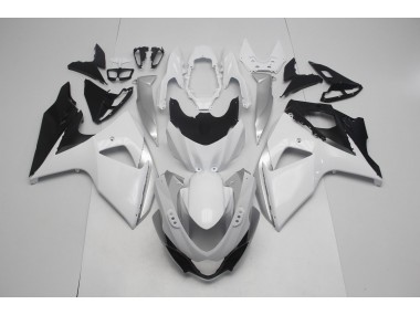 2009-2016 Gloss White and Silver Suzuki GSXR 1000 Fairings