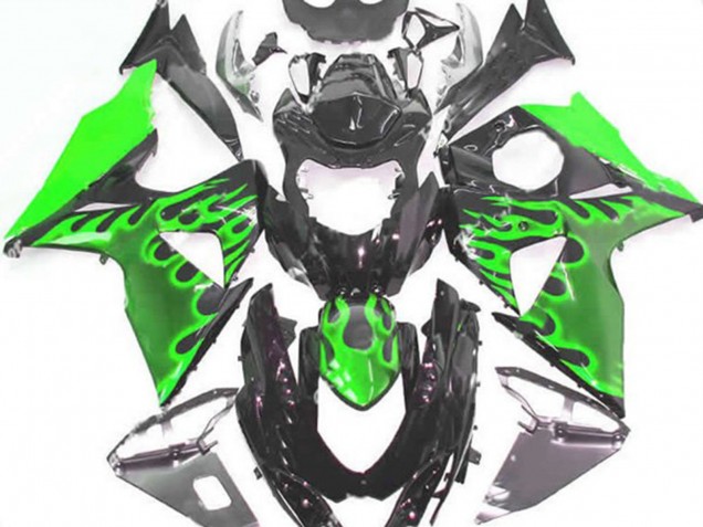 2009-2016 Green Flame Suzuki GSXR 1000 Fairings 2009-2016 Green Flame Suzuki GSXR 1000 Fairings