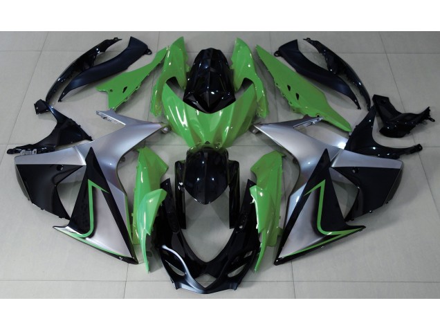 2009-2016 Green Silver and Black Suzuki GSXR 1000 Fairings 2009-2016 Green Silver and Black Suzuki GSXR 1000 Fairings