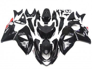 2009-2016 Solid Gloss Black Red style Suzuki GSXR 1000 Fairings