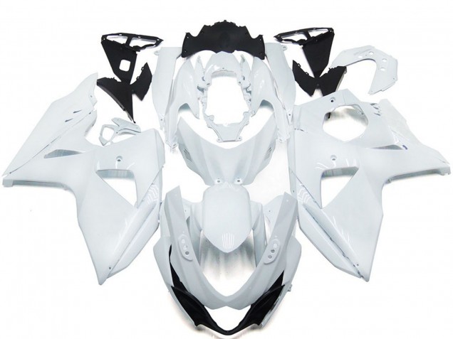 2009-2016 Solid Gloss white with Silver Suzuki GSXR 1000 Fairings 2009-2016 Solid Gloss white with Silver Suzuki GSXR 1000 Fairings