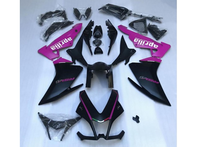 2010-2015 Matte Black & Pink Aprilia RSV4 1000 Fairings 2010-2015 Matte Black & Pink Aprilia RSV4 1000 Fairings
