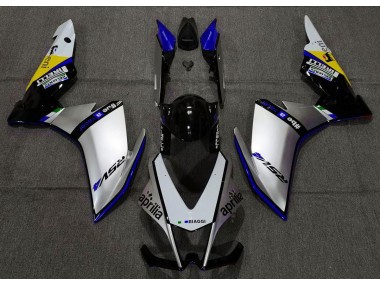 2010-2015 Silver Pirelli & Blue Aprilia RSV4 1000 Fairings