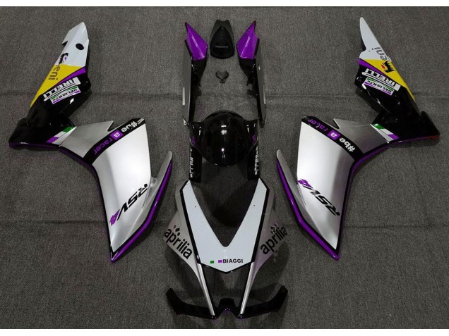 2010-2015 Silver Pirelli & Purple Aprilia RSV4 1000 Fairings 2010-2015 Silver Pirelli & Purple Aprilia RSV4 1000 Fairings