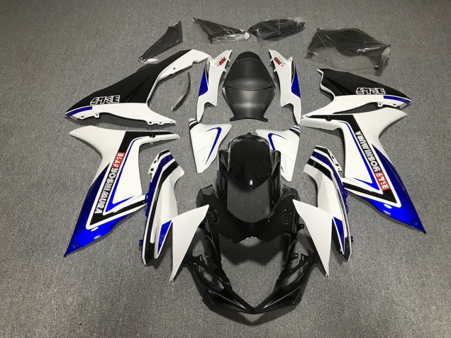2011-2020 Blue Black and White writing Suzuki GSXR 600-750 Fairings 2011-2020 Blue Black and White writing Suzuki GSXR 600-750 Fairings