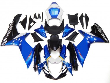 2011-2020 Blue Style With Red Stars Suzuki GSXR 600-750 Fairings