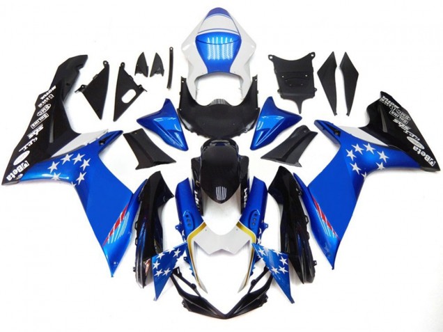 2011-2020 Blue Style With Red Stars Suzuki GSXR 600-750 Fairings 2011-2020 Blue Style With Red Stars Suzuki GSXR 600-750 Fairings