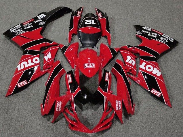 2011-2020 Gloss Red and Black Motul Suzuki GSXR 600-750 Fairings 2011-2020 Gloss Red and Black Motul Suzuki GSXR 600-750 Fairings