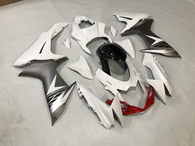 2011-2020 Gloss White and Matte Silver Suzuki GSXR 600-750 Fairings 2011-2020 Gloss White and Matte Silver Suzuki GSXR 600-750 Fairings