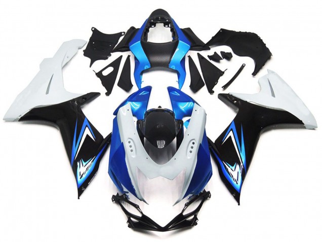 2011-2020 Light Blue and Gloss White Style with Black Suzuki GSXR 600-750 Fairings 2011-2020 Light Blue and Gloss White Style with Black Suzuki GSXR 600-750 Fairings