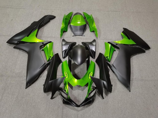 2011-2020 Matte Black and Green Suzuki GSXR 600-750 Fairings 2011-2020 Matte Black and Green Suzuki GSXR 600-750 Fairings