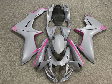2011-2020 Matte Nardo Gray & Pink Accents Suzuki GSXR 600-750 Fairings