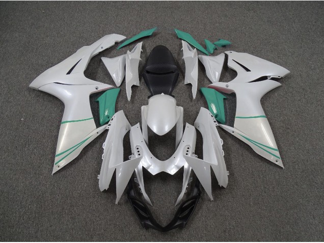 2011-2020 Pearl White and T Blue Suzuki GSXR 600-750 Fairings 2011-2020 Pearl White and T Blue Suzuki GSXR 600-750 Fairings